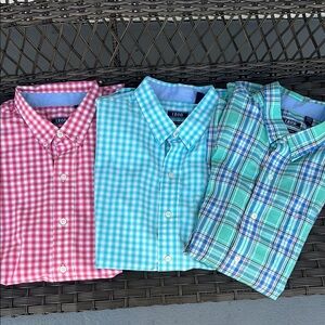 Bundle: 3 IZOD Men's Plaid Button-Down Shirts, Large